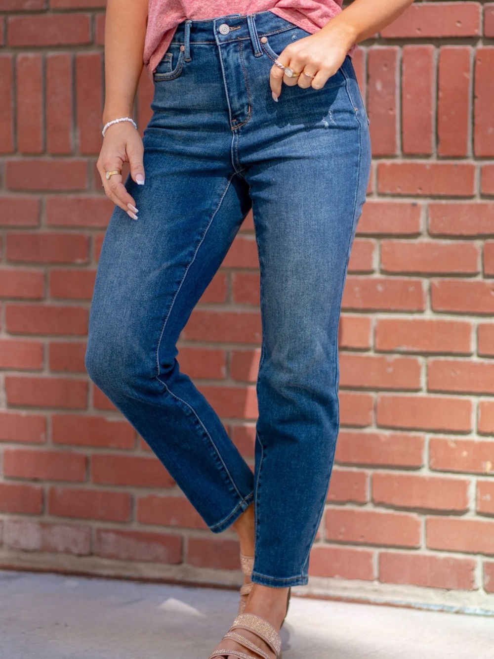 Judy Blue JB88776 Tummy Control Skinny Jeans High Rise Dark Wash Size 13/31